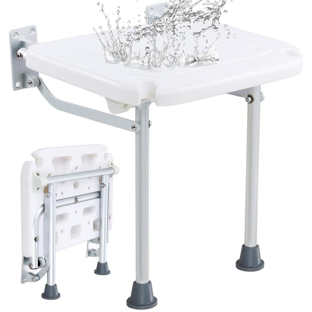 Klappbarer Duschsitz aus PE 40 cm x 37,5 cm Wandmontierte Duschbank 227 kg