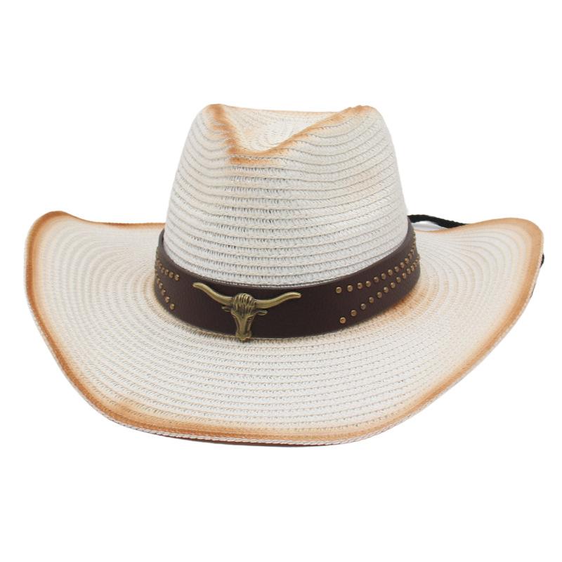 Tibetan Men'S And Women'S Top Hats Cross-Border Foreign Trade Windbreak Rope Spring And Summer Bohemian Western Cowboy Straw Hat