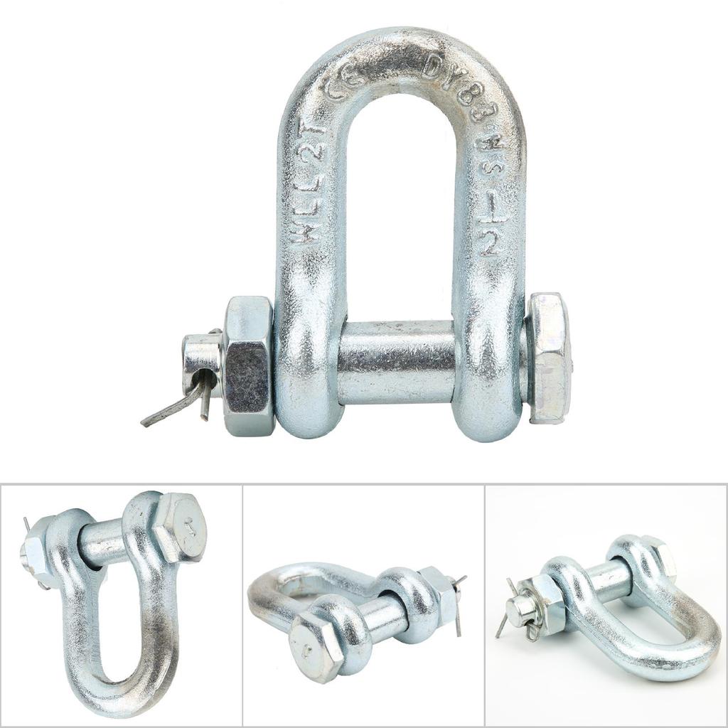Ankerschäkel Schwerlastlegierter Stahl Verzinkt Bügelform mit Mutter Hebezeugteile 2 Stück 2T