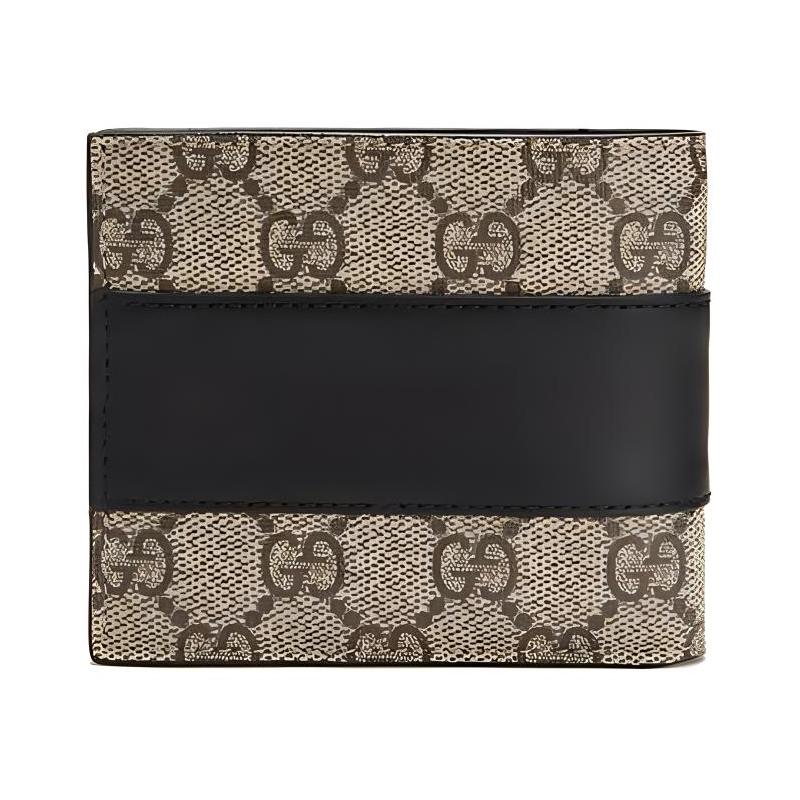 Gucci Presbyopia Logo Short Bifold Artificial Leather Wallet Wallet Men's Ebony/Black