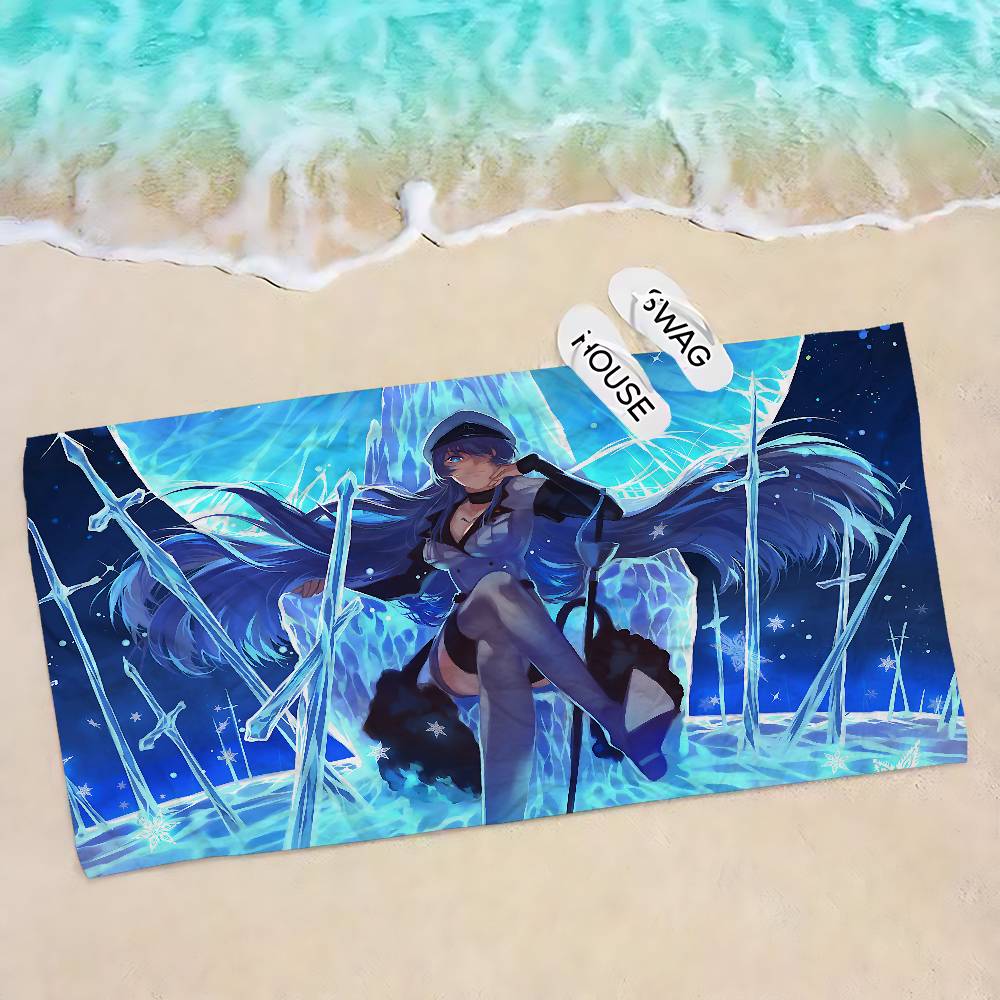 Japanese Anime Akame Ga KILL Beach Towel Colorful Bath Towels for Girl Microfiber Quick Dry Sand Free Beach Spa Gym Pool