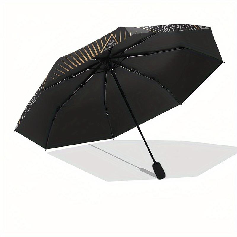 "Golden Triangles: A Symbolic Artwork with Intricate Designs"Umbrella, Portable 3-Fold Compact Umbrella for Men & Women ES53