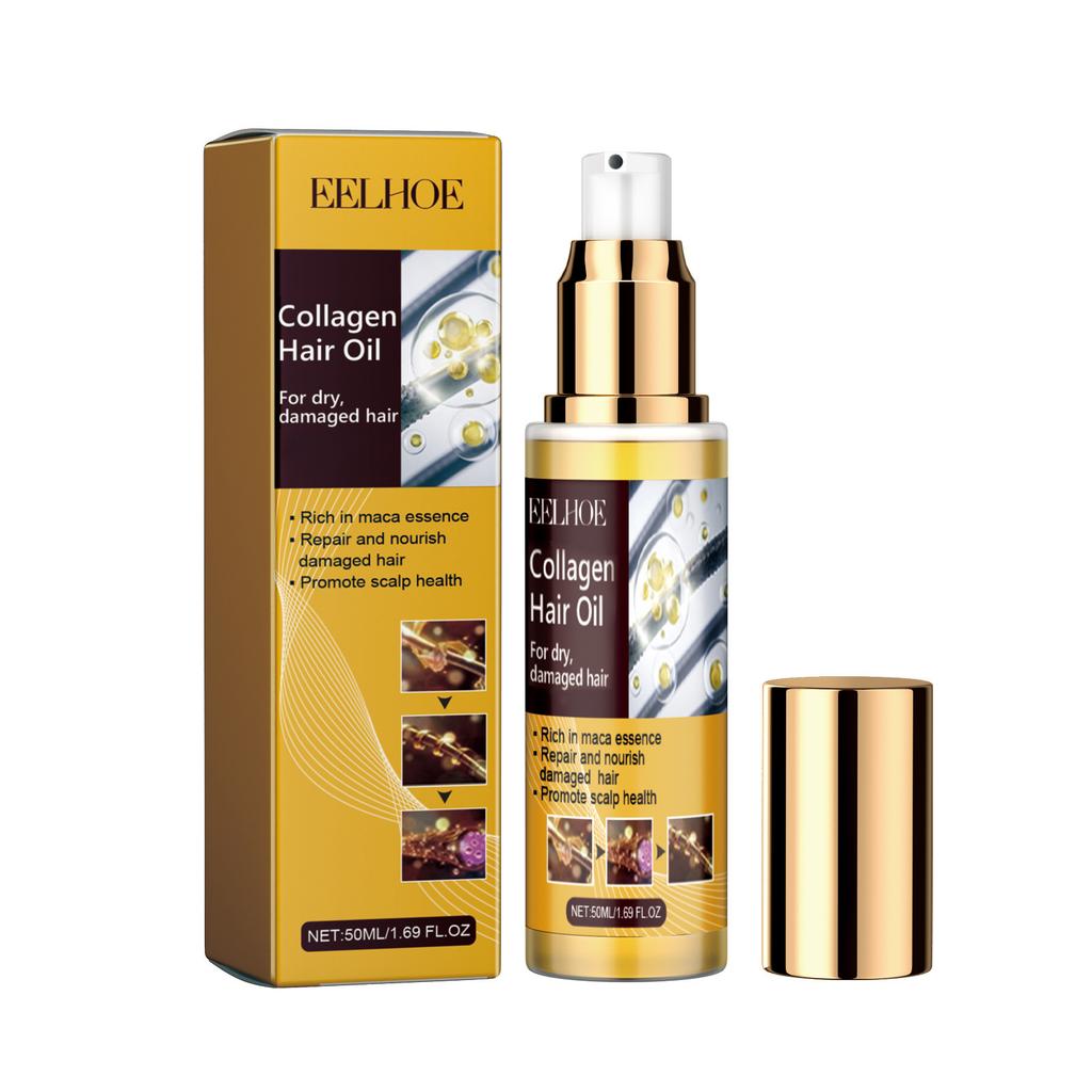 Kollagen Haaröl-Behandlung, Reparatur von Spliss, Nährendes Glättungs-Serum für Trockenes, Frizziges Haar