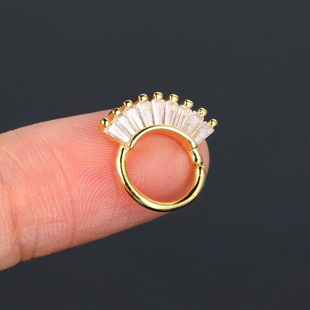 1 pz Orecchini a Cerchio Helix Daith Tragus Y2k per Donne Ragazze Colore Oro Zirconia Orecchino Cartilagine Nuovo Gioiello da Ragazza
