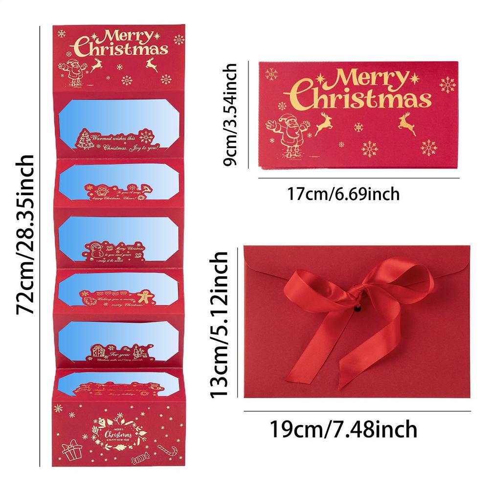 

Christmas Envelopes For Cash 6-Slot Paper Wallet Christmas Santa Deer Cash Money Envelopes For Friends Couples Family Daughter as picture