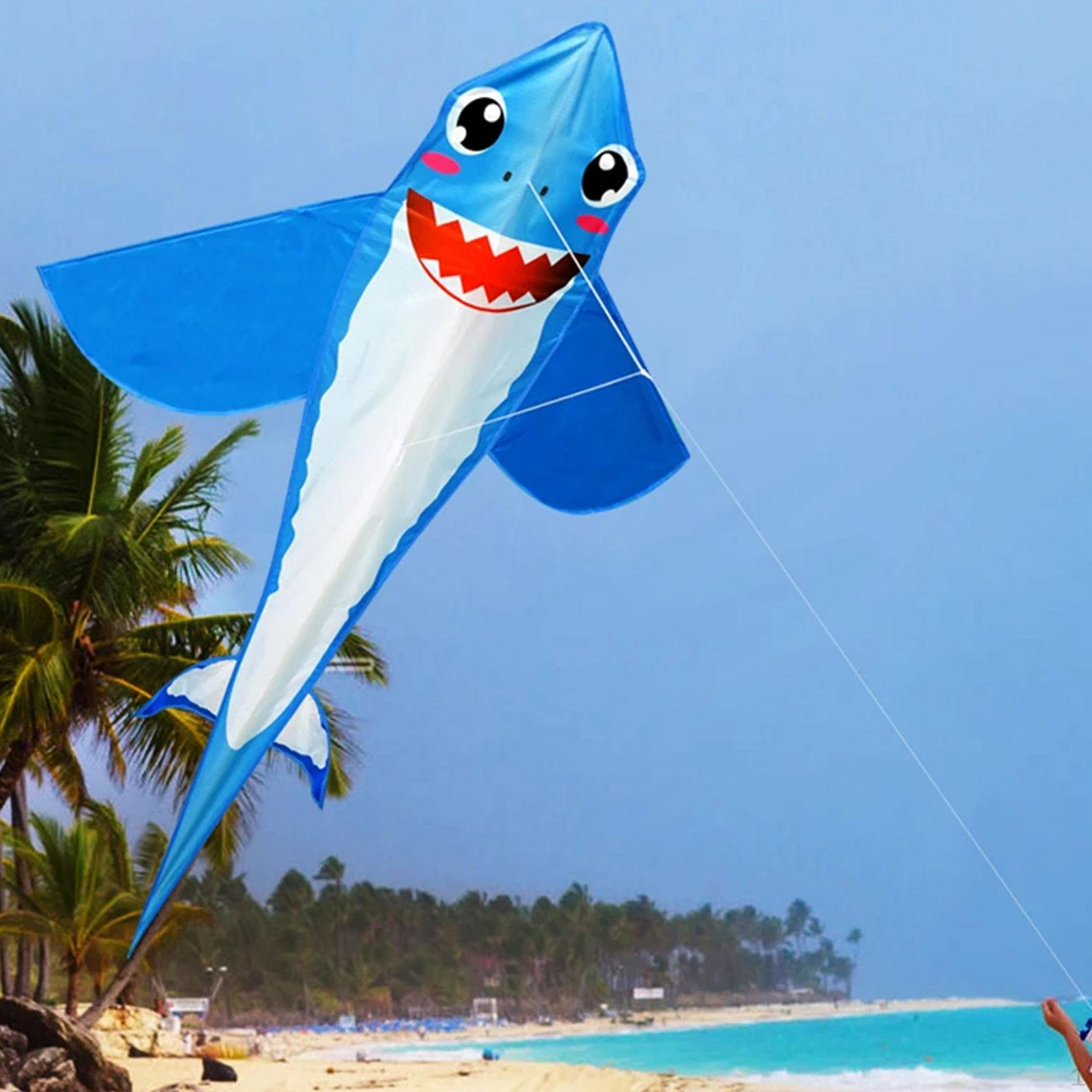 Kids Shark Animal Kite Outdoor Adventure Huge for Park Grassland nero