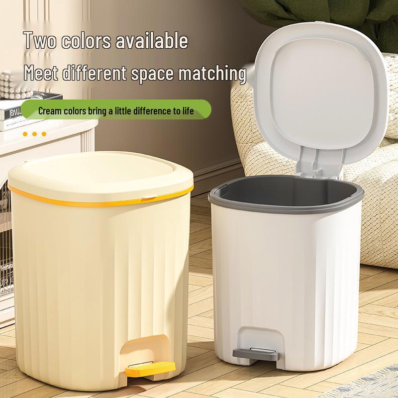 Large Capacity Silent Trash Can with Automatic Spring-Loaded Lid for Home and Office