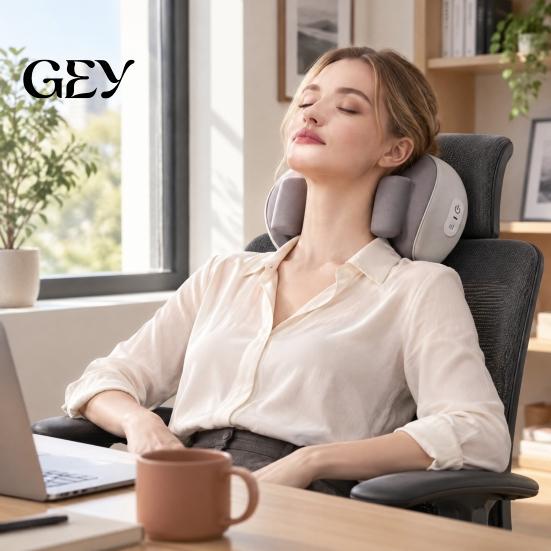Wireless Neck Massager Cordless Massage Pillow with Heat, Adjustable Ergonomic Shiatsu Shoulder Back Intensity Muscle Relaxer Massager, Rechargeable