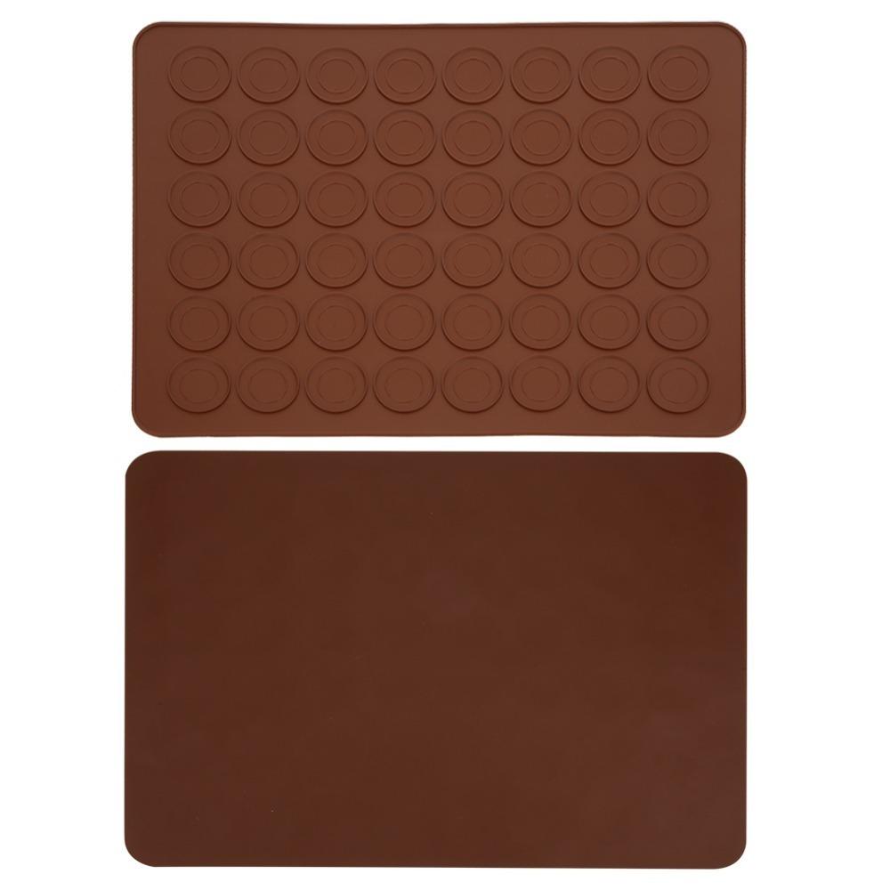 48 Holes Silicone Macaron Mat Silicone Sheet Macaron Pad Professional Baking Mat  Bakery Catering коричневый