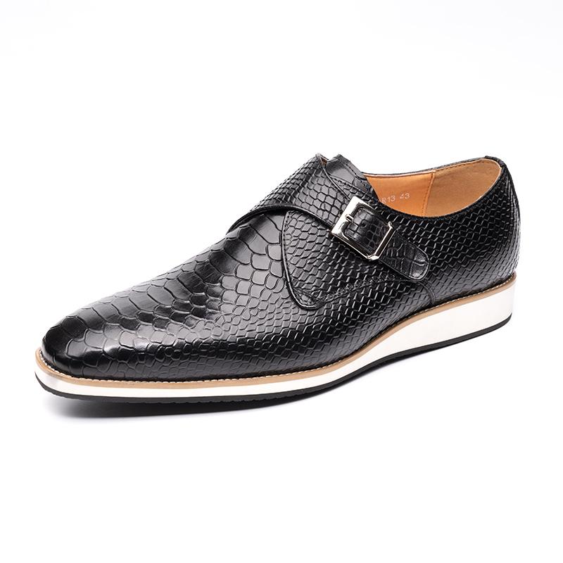 Fashion Casual Men Shoes New Fashion Genuine Leather Business Office Natural Handmade Comfortable Buckle Classic Monk Style Men's  Shoe