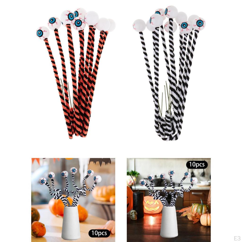 10 Pieces Halloween Eyeballs Picks Decor DIY Crafts Scary Branch for Festival