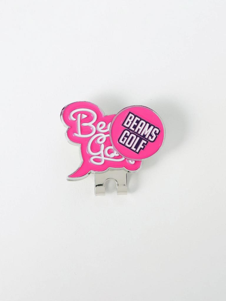 Beams Golf Short Sleeve Tee with Clip Marker Pink 81040071833 Men's Script, -