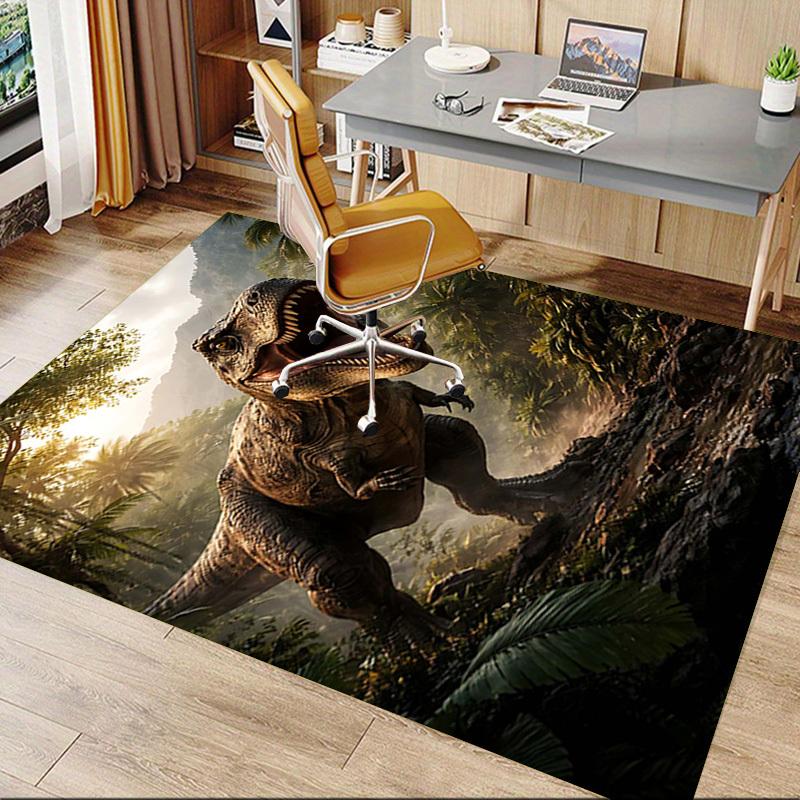 1PC Tyrannosaurus rex, prehistoric landscape Non-Slip Floor Carpet Compatible for Office&Living Room&Bedroom&Dining room - Flat - Weave MachineS038