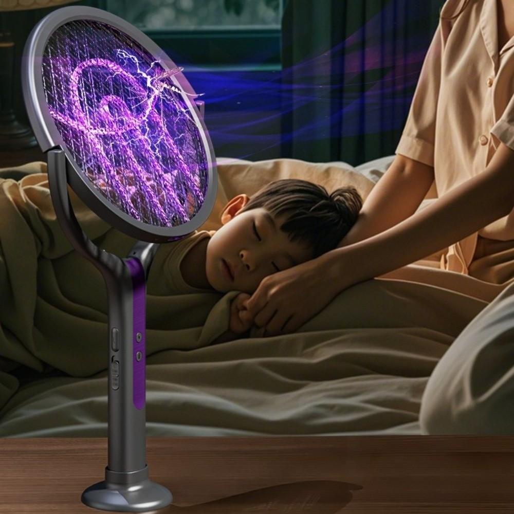 Rechargeable Electric Mosquito Swatter Rotatable Electric Mosquito Racket Fly Killer  Home