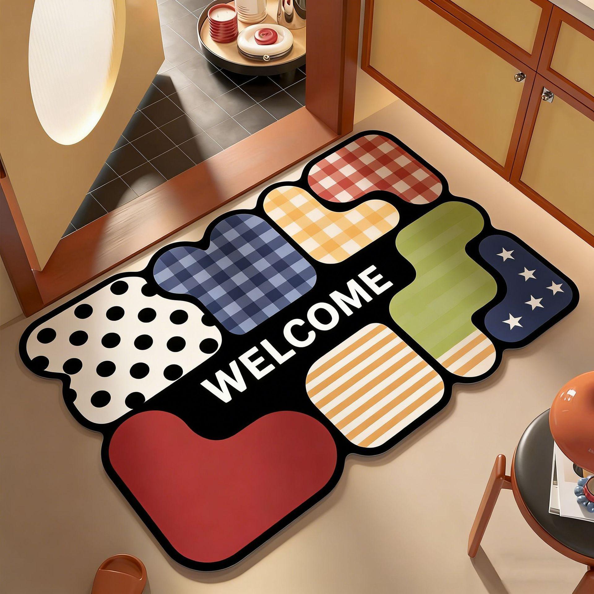Dopamine Cartoon Diatom Mud Quick-Dry Bathroom Mat - Dirt-Resistant and Stylish 40x60cm