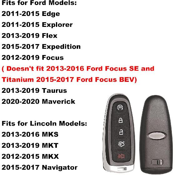 MechanMagic Replacement Car Key Fob Smart Keyless Entry Remote Start Control fits for Ford Explorer Edge 2011-2015 Flex Taurus 2013- Expedition Focus