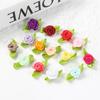 30/80Pcs Mini Rose Artificial Flowers Heads 2cm Buds Fabric Flower Wedding Decoration Craft Supplies Ribbon Bow-Knot Gift Decor