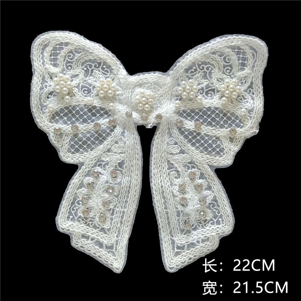 

Белые бусины, стразы, нашивки в виде бантиков, аксессуары для DIY, декоративная одежда, платье, аксессуары для шляп