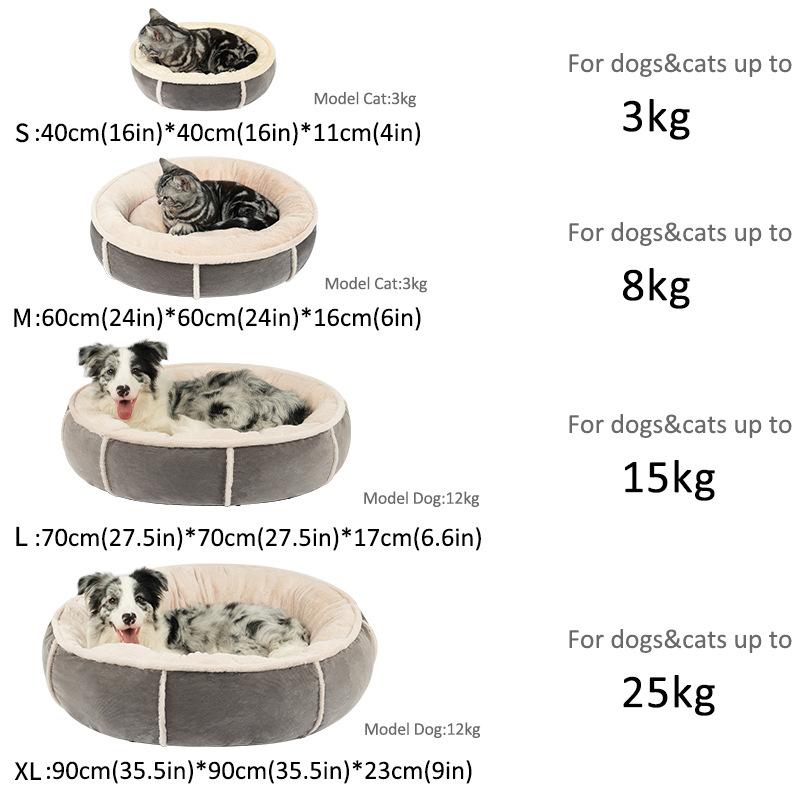 Winter Warm Modern Comfortable Solid Anti-Slip Dog Bed for Small Medium Dogs with Heated Pet Mat and Cushion