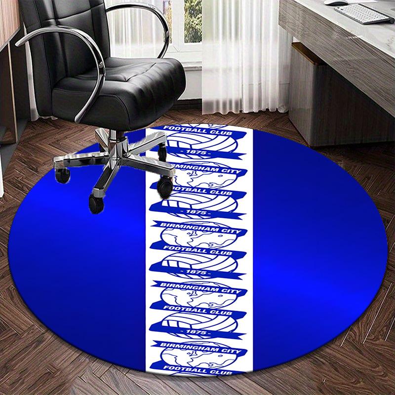 1PC round rug Birming-ham Football Club Printed Round Area Rug ,Rug For Home Office, Round Chair Rug, Decorative Carpet Fan gifts Christmas gift