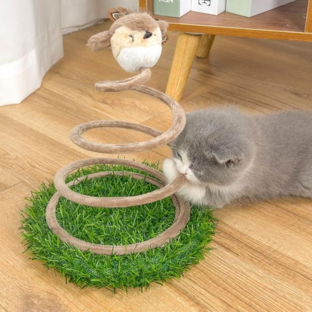 Plush Sparrow Cat Scratching Tray Bite Resistant Teasing Cat Sounds Toy  for Cats Kittens