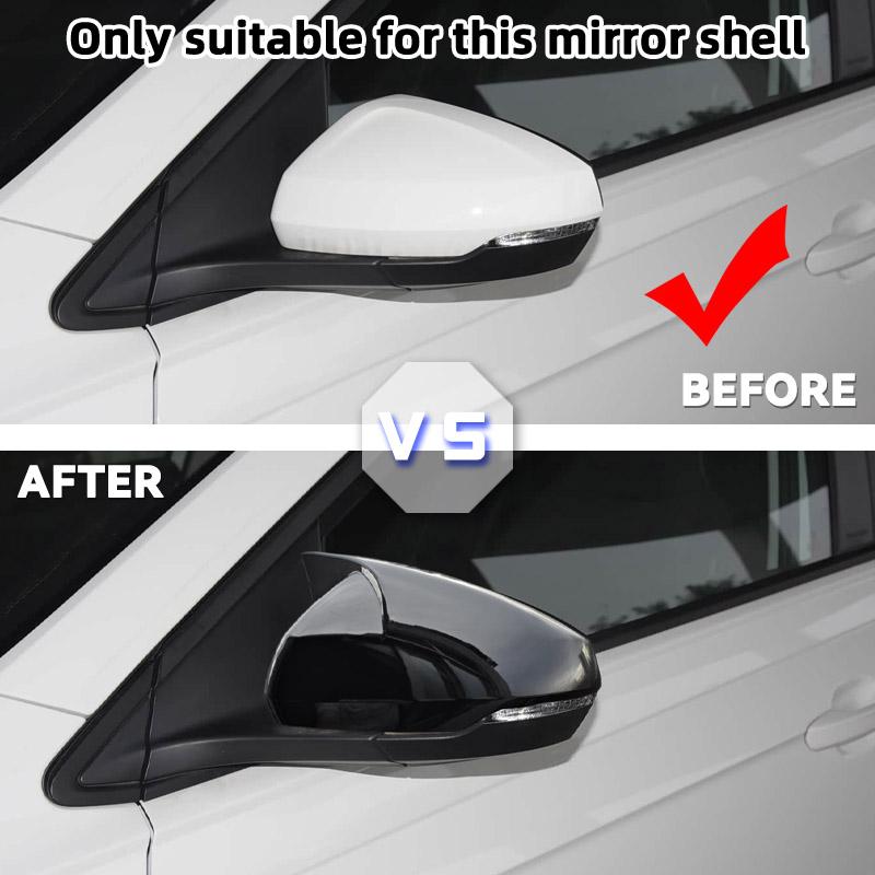 2pcs Rearview Mirror Caps Cover Glossy Black Sticking For Volkswagen VW POLO 2018 2019 2020 2025 2025 2025