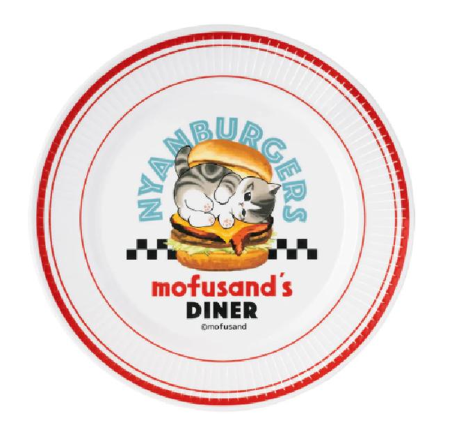 

mofusand Тарілка меламінова, схожа на паперову тарілку для закусочної (Нян Бургер) Японія НОВИЙ