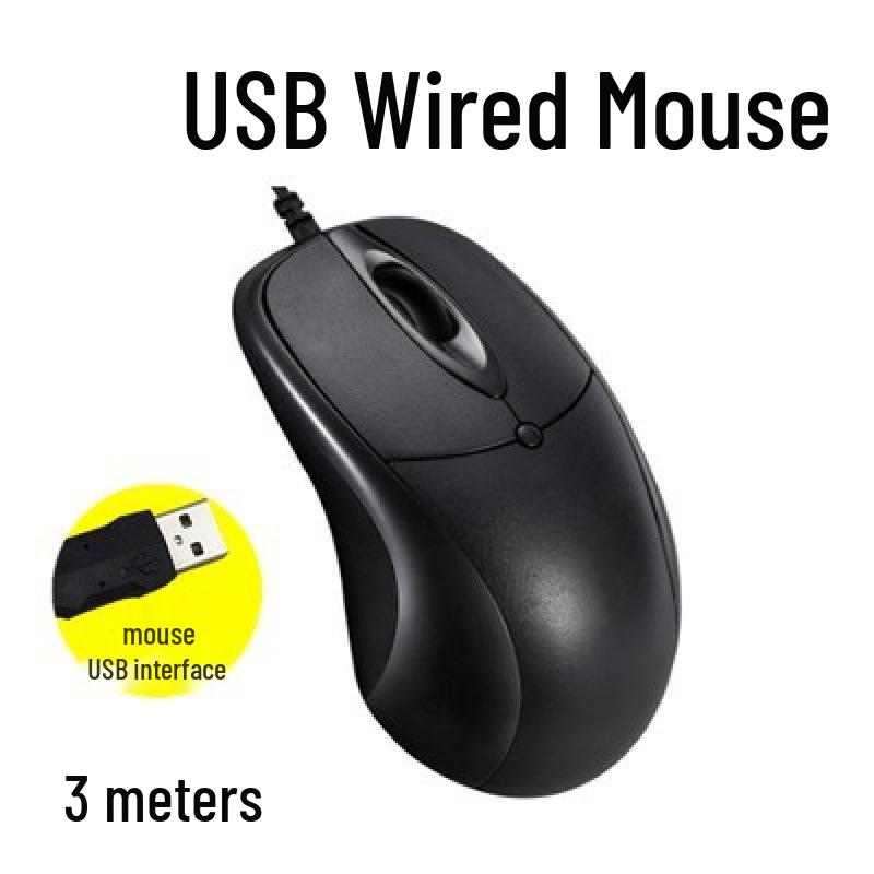Extra-Long USB Wired Mouse - 2m, 3m, or 5m Cable for Desktop/TV Use