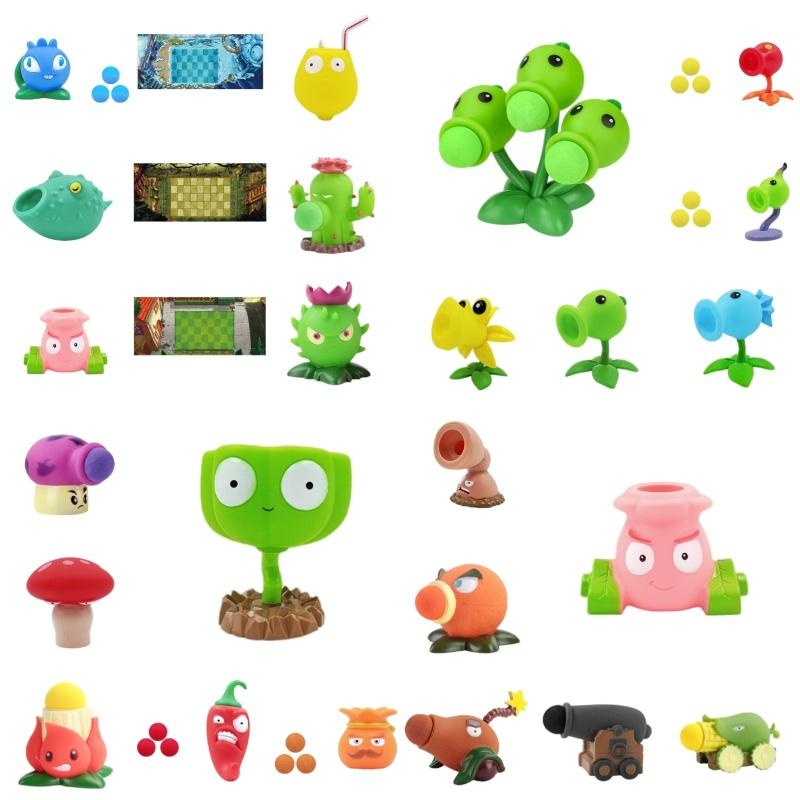 Plant Vs. Zombie Toy Olive Machine Gun With Pea Clip And Corn Shooter Accessories