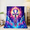 Mystical Ankh in Cosmic Glow print blanket soft and cozy perfect for the living room bed sofa or a nap,gift