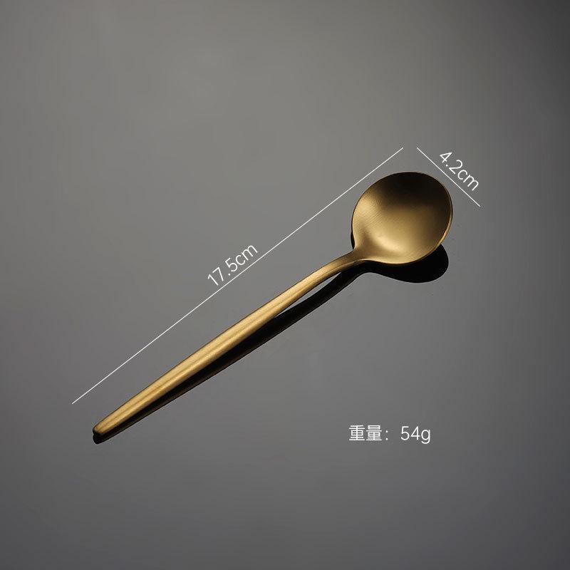 304 Stainless Steel Portuguese Knife and Fork Spoon Titanium-plated Gold Thick Western Tableware Paint Handle Wedding Gift