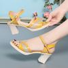Fashion AIYUQI Summer Sandals Women 2025 New Summer Patent Leather Women's Sandals Fashion High Heeled Women's Dress Shoes