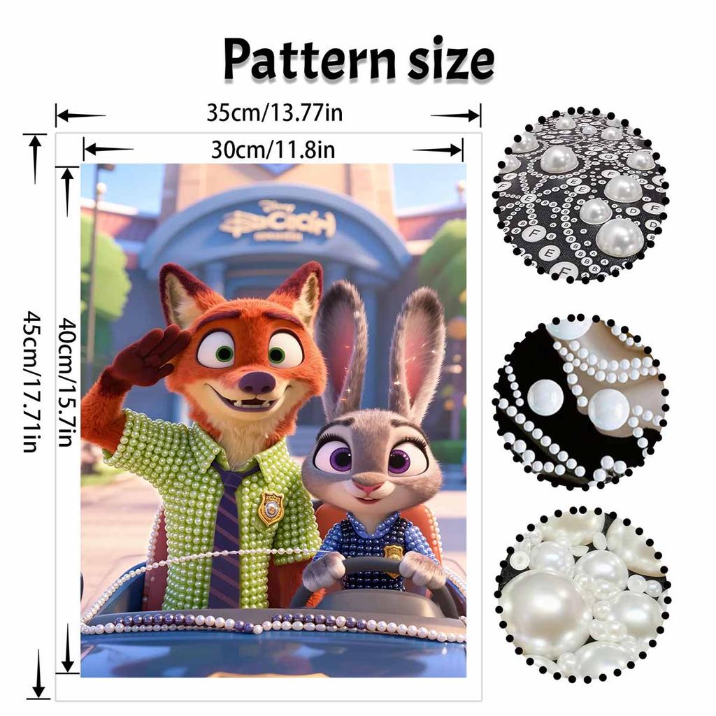Disney Pearl Art DIY Nick  Judy Creative Pearl Style Illustrations  Pearl Art Gemstone Paintings Home Wall Decor Crafts