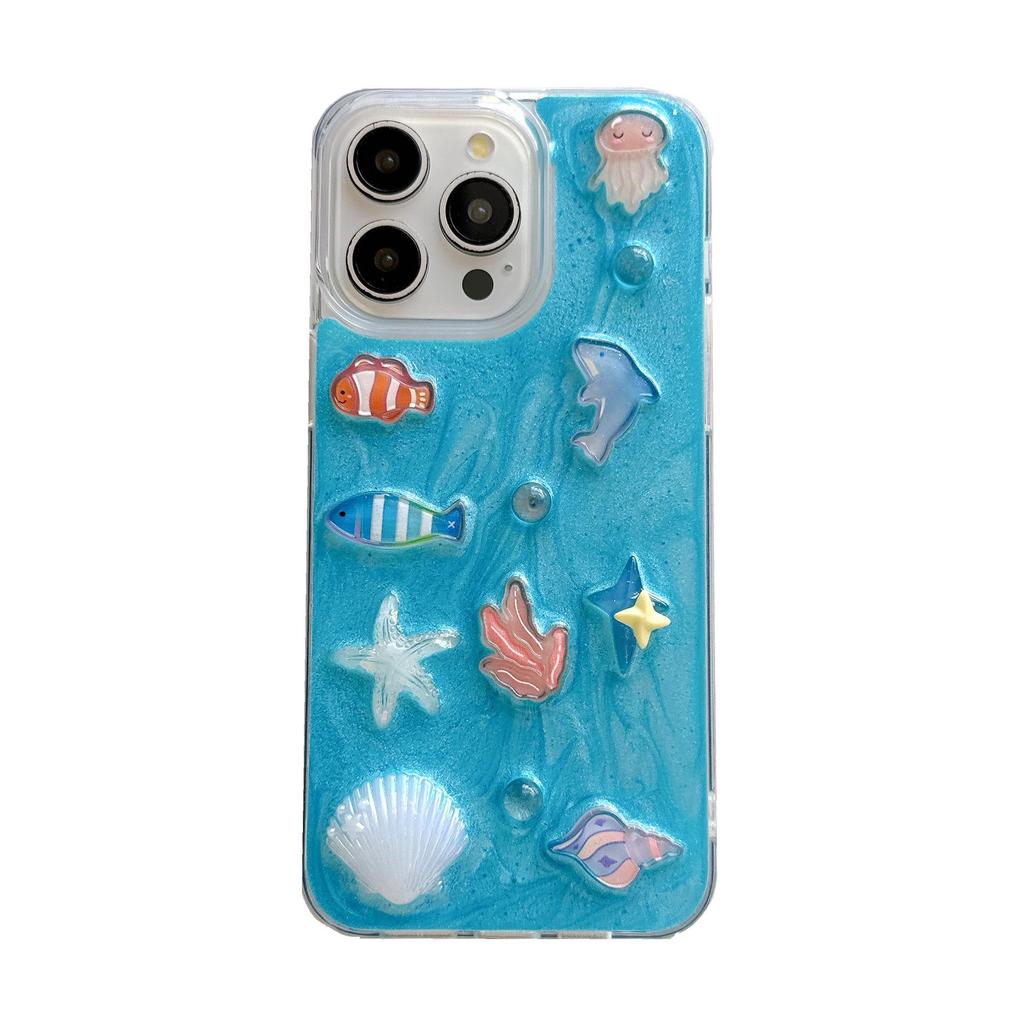 Blue Ocean 3D Epoxy Phone Case for iPhone 12-17 Pro Max
