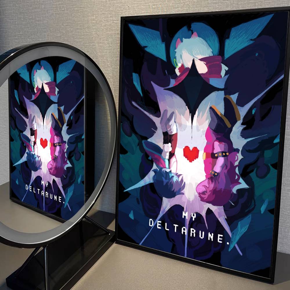 D-Deltarune Hra Anime Plakáty Lepicí Bílá Papírová Samolepka DIY Pokoj Bar Kavárna Kawaii Dekorace Pokojů