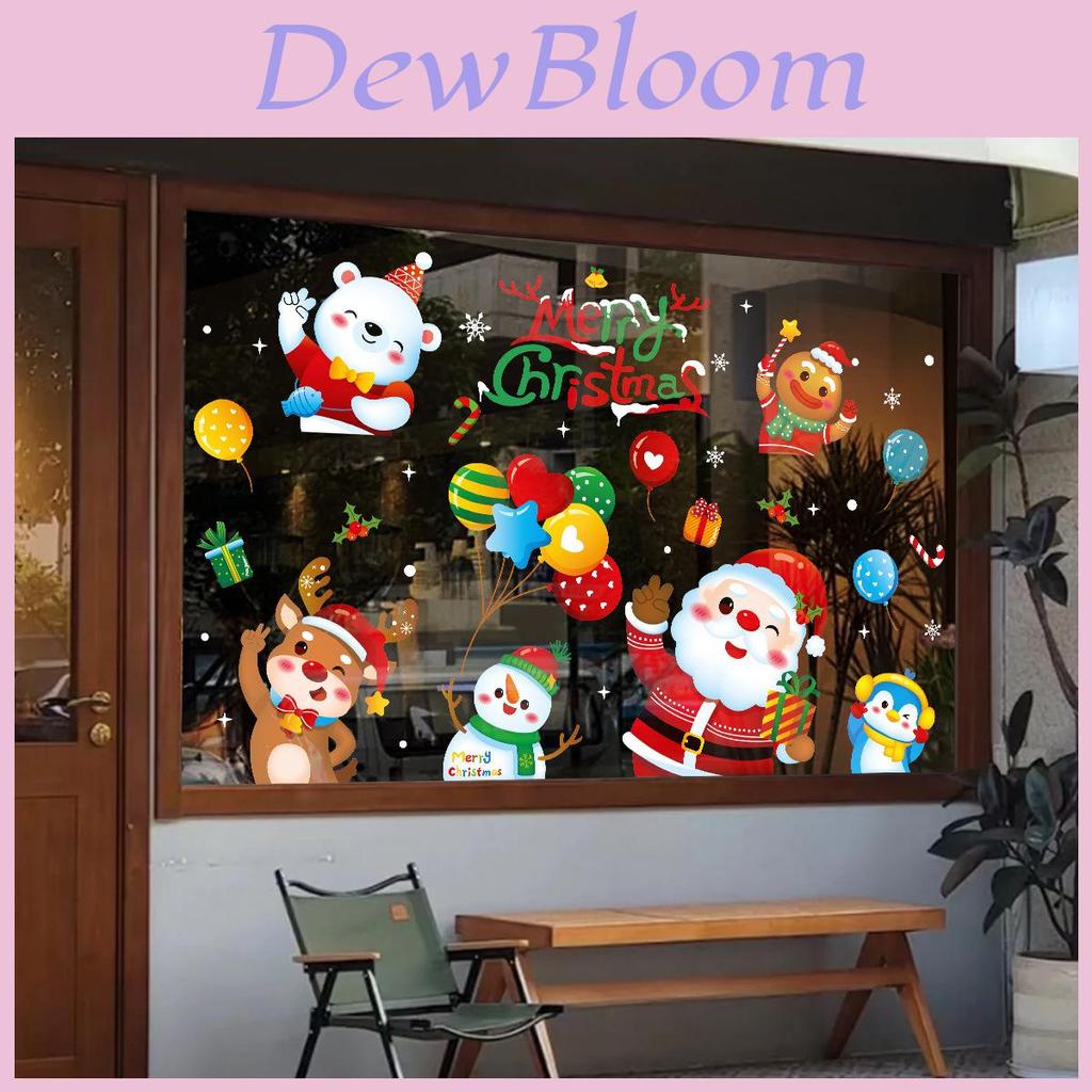 Pegatinas Estáticas Navideñas Con Diseño de Papá Noel Renos Muñeco de Nieve Para Puertas Y Ventanas