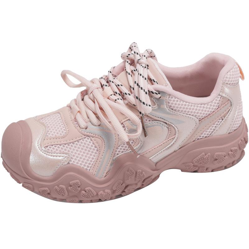 

Весна 2025 женские новые кожаные повседневные туфли для улицы женские на платформе увеличивающие рост уродливо-милые туфли альпинистские походные спортивные туфли 40