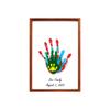 Family Handprint Kit DIY Handmade Keepsake Wooden Frame Eraser Paintbrush Non-Marking Nails Newborn Souvenir Handprint Art Craft