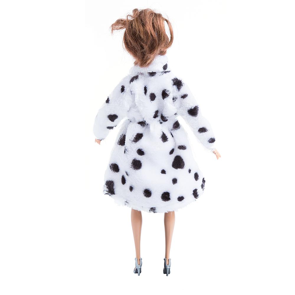 Fashion Clothes for Doll Leopard-printed Plush Coat Doll Clothes Accessory for Kids Toy Present