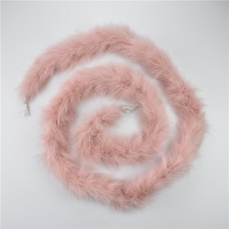 2Meters Leather Pink Ostrich Feather Trims Fluffy Turkey Feather Boas Goose Plumas Fringe Ribbon for Needlework and Handicrafts