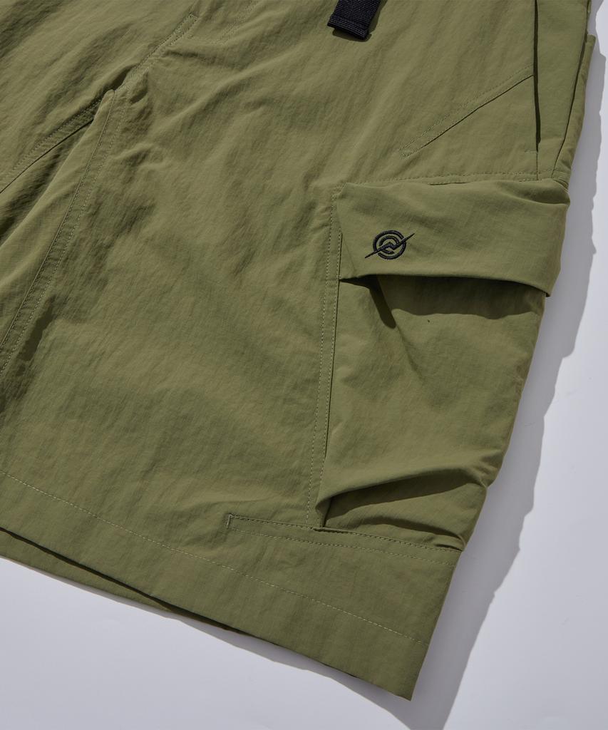 Kallapataleu Nylon Belted Cargo Shorts - Olive Khaki