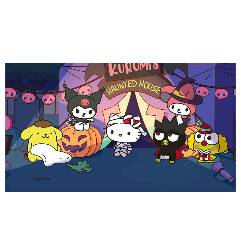 Sanrio Halloween Hello Kitty Printed Tapestry Cartoon Cute Bedroom Wall Decoration Dormitory Apartment Halloween Party Decoratio 74x94cm(29x37in)