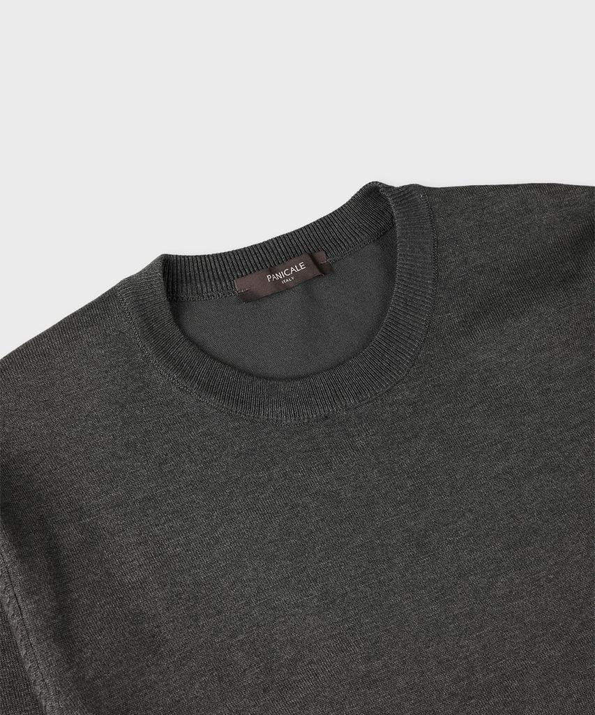 PANICALE Dark Gray Viscose Blend Round Knit (Type A)