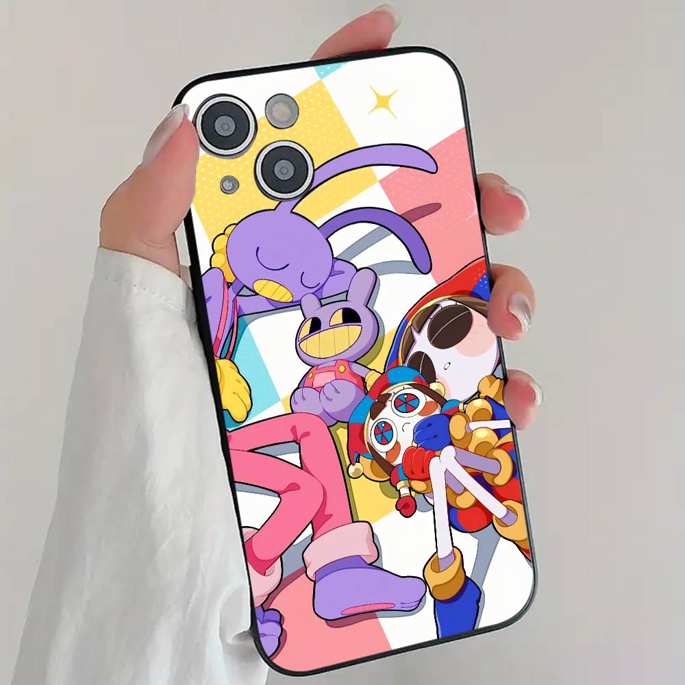 Coque de téléphone Anime The A-Amazing Digital C-Circus Cool Silicone Noir Souple Pour IPhone 16 15 14 13 12 11 X XR Plus Pro Max Plus