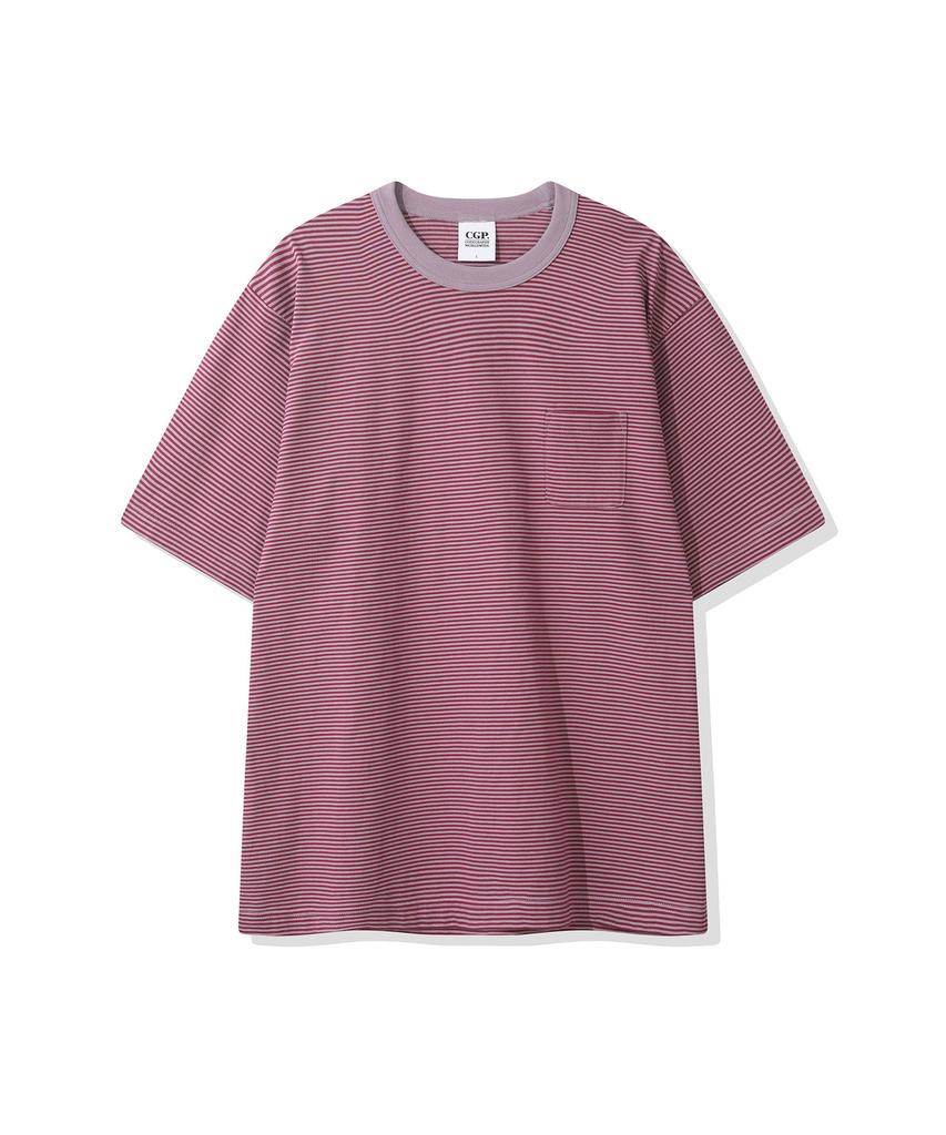 CGP Striped Pocket Short Sleeve T-Shirt - Purple