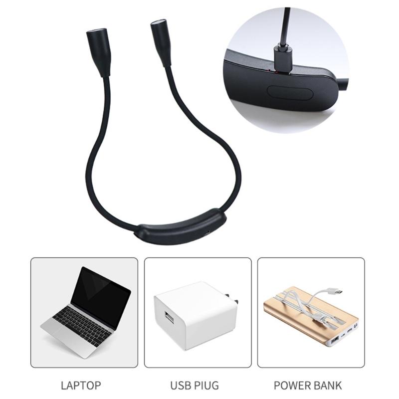 Versatile Neck Book Light LED Neck Reading Light With Adjustable Brightness,Soft Grip Pad,For Reading & Crafting