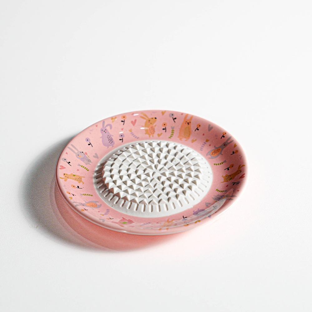 Grattugia Manuale in Ceramica per Zenzero Grattugia Antiscivolo per Frutta Ciotola Schiaccia Zenzero Preparazione Pasti