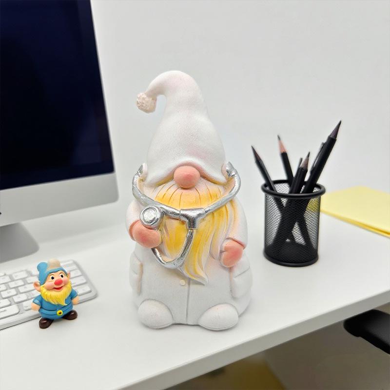 Professionell Läkare/Sjuksköterska Tomtefigur - Skrivbords- & Vardagsrumsprydnad