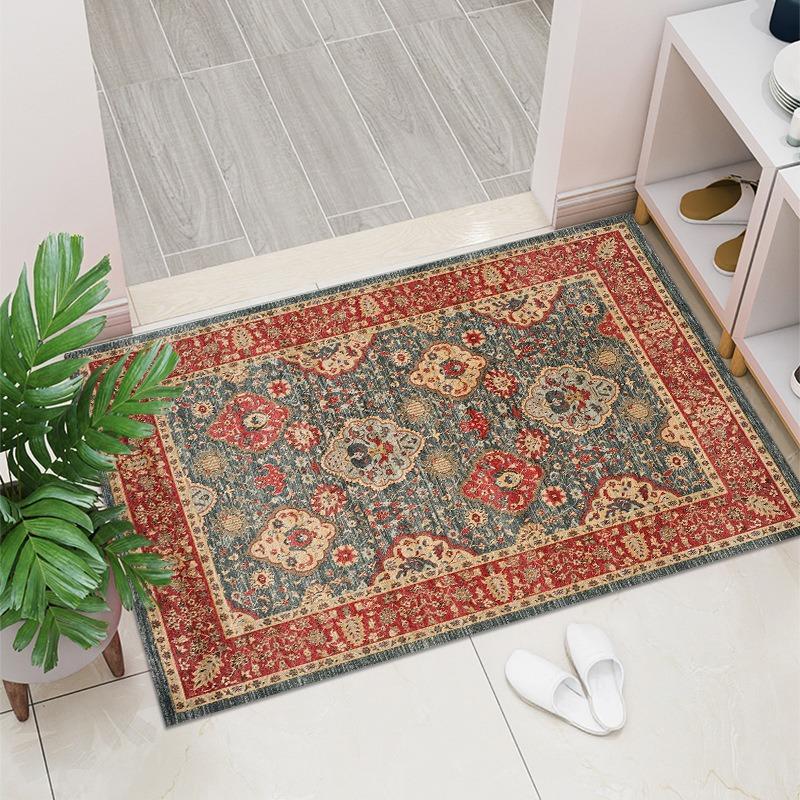 Bohemian Nordic Carpet Crystal Velvet Retro Entrance Doors Entrance Mat Non Slip Mat Rectangular Bedside Non Slip Mat