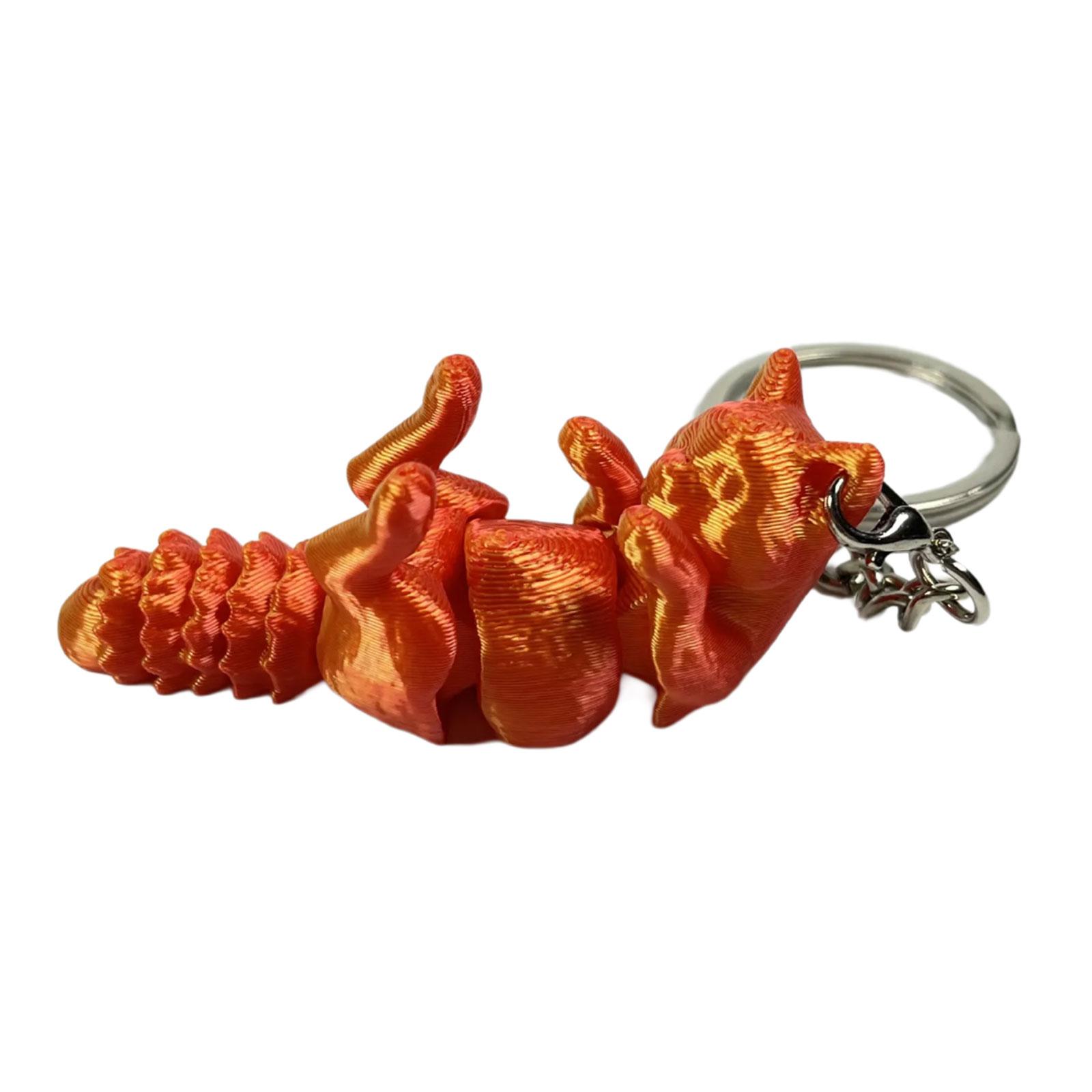 

Очаровательный шарнирный брелок в виде кошки, напечатанный на 3D-принтере, милый брелок в виде животного с гибкими шарнирами, модный градиент 4